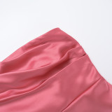 Tube Top Sexy Backless Satin Maxi Dress FL-YJ25003PFO