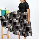Plus Size Print Pleated Big Swing Maxi Dress NNWF-8071