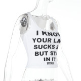 Letter Print Sleeveless Tank Tops FL-JY25008MHO