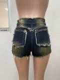 Sexy Raw Edge Washed Denim Shorts LSD-2415