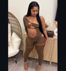 Pre Order: About 7 work days shipping Rhinestone Mesh Lingerie YUEM-30017