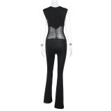 Mesh Patchwork See Through Jumpsuit FL-YL25013MHO