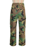 Camouflage Print Loose Straight Pants SH-391366