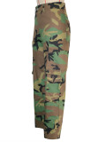 Camouflage Print Loose Straight Pants SH-391366