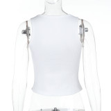 Letter Print Sleeveless Tank Tops FL-JY25008MHO
