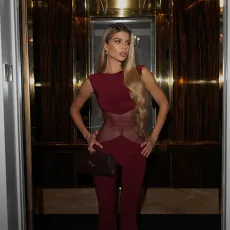 Mesh Patchwork See Through Jumpsuit FL-YL25013MHO