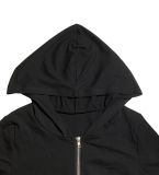 Short Sleeve Zipper Hooded Two Piece Pants Set LM-8433