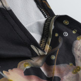 Vintage Oil Printed Strappy Top FL-WQ25034MHO