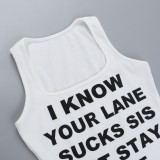 Letter Print Sleeveless Tank Tops FL-JY25008MHO