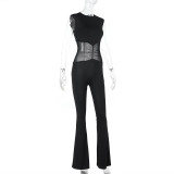 Mesh Patchwork See Through Jumpsuit FL-YL25013MHO