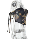 Vintage Oil Printed Strappy Top FL-WQ25034MHO