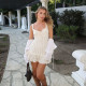 V Neck Solid Color Vest Mini Dress FL-YJ24685MHO