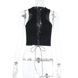 Sexy Solid Color Sleeveless Bandage Tops FL-YJ25004MHO