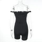 Fashion Solid Color Sling Romper FL-YL25036DGO