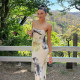 Sexy Print Backless Tie Up Maxi Dress FL-YJ25034DGO