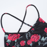 Sexy Square Neck Print Long Dress FL-JY25057MHO