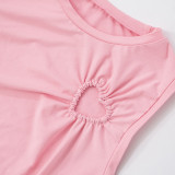 Love Hollow Out Vest Solid Color Pants Suit MXBF-Q25ST067