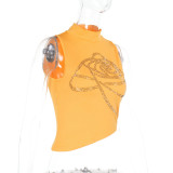 Hot Drill Print Sleeveless Tops FL-WQ24259MHO