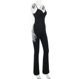 Lace Lace Backless Solid Color Jumpsuit FL-JY25078MHO