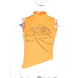 Hot Drill Print Sleeveless Tops FL-WQ24259MHO
