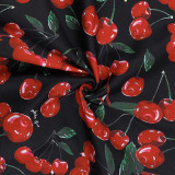 Cherry Print Halter Mini Dress FL-XY24644PFO