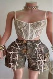Camouflage Print Loose Straight Shorts GBGF-K002