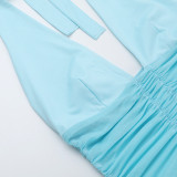 Solid Color Mesh Backless Maxi Dress FL-JY25042PFO