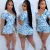 Leopard Print Zipper Hooded Shorts Suit GDIM-2512