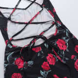 Sexy Square Neck Print Long Dress FL-JY25057MHO