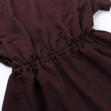 Solid Color Shirt Neck Romper FL-YJ25039PFO