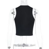 Sexy Solid Color Sleeveless Bandage Tops FL-YJ25004MHO