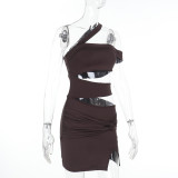 Sexy Hollow Out Knits Backless Mini Dress FL-XY25020CPO