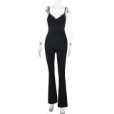 Lace Lace Backless Solid Color Jumpsuit FL-JY25078MHO