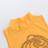 Hot Drill Print Sleeveless Tops FL-WQ24259MHO