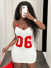 Mesh Print Backless Mini Dress YWXS-XS-L45553