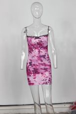 Leopard Print Sling Mini Dress YWXS-XS-XSL44778
