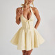 Deep V Neck Backless Mini Dress FL-YL25025MHO