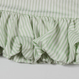 V-neck Striped Single-breasted Vest Skirt Suit YWXS-XS-L45607