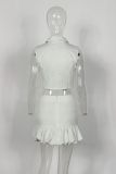V-neck Striped Single-breasted Vest Skirt Suit YWXS-XS-L45607