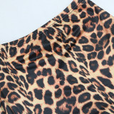 Long Sleeve Tops And Leopard Print Long Skirts Suit CYA-901787