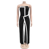 Tube Tops Backless Buttoned Jumpsuit BY-7205