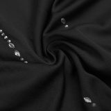 Cape Sleeve Rhinestone Split Dress BY-7259