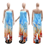 Print Tube Tops Irregular Tops And Pants Suit CYA-901828