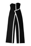Tube Tops Backless Buttoned Jumpsuit BY-7205