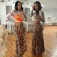 Long Sleeve Tops And Leopard Print Long Skirts Suit CYA-901787