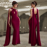 Casual Flutter Solid Color Maxi Dress BY-7278