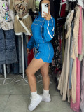 Long Sleeve Zipper Two Piece Shorts Set CH-25020