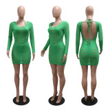 Lace-Up Lingerie Hollow Out Dress Set With Briefs CYA-901684