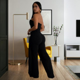 Tube Tops Backless Buttoned Jumpsuit BY-7205