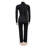 Long Sleeve Deep V Neck Hot Drill Jumpsuit BY-7213